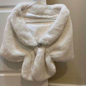 Cream Faux Fur Wrap